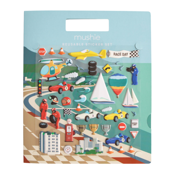 Mushie Stickerboek Voertuigen met herbruikbare stickers