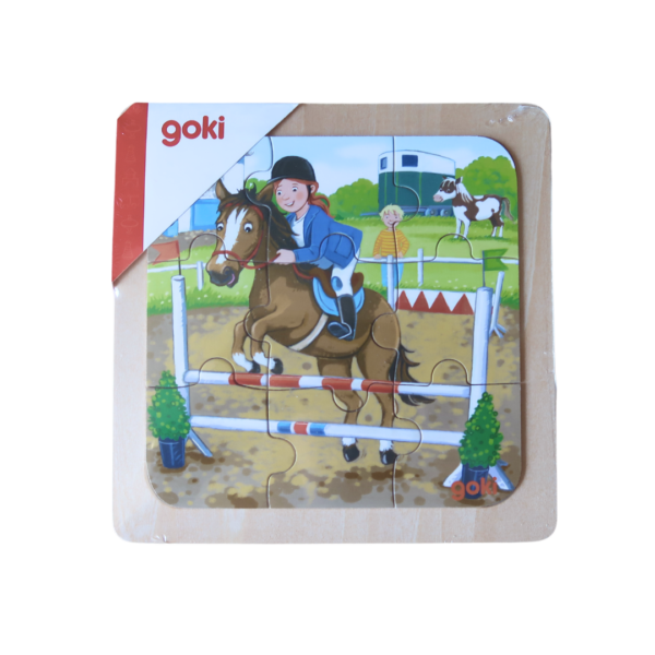 Goki Houten Puzzel Manege - 9 stukjes