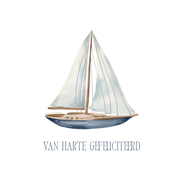 Wenskaart Zeilboot