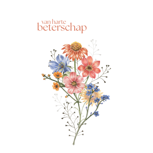 Kaart beterschap bloemen